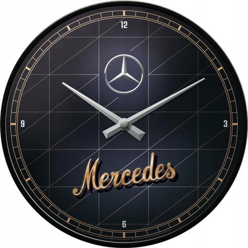 Retro Prezent Zegar ścienny Mercedes-Benz Gold